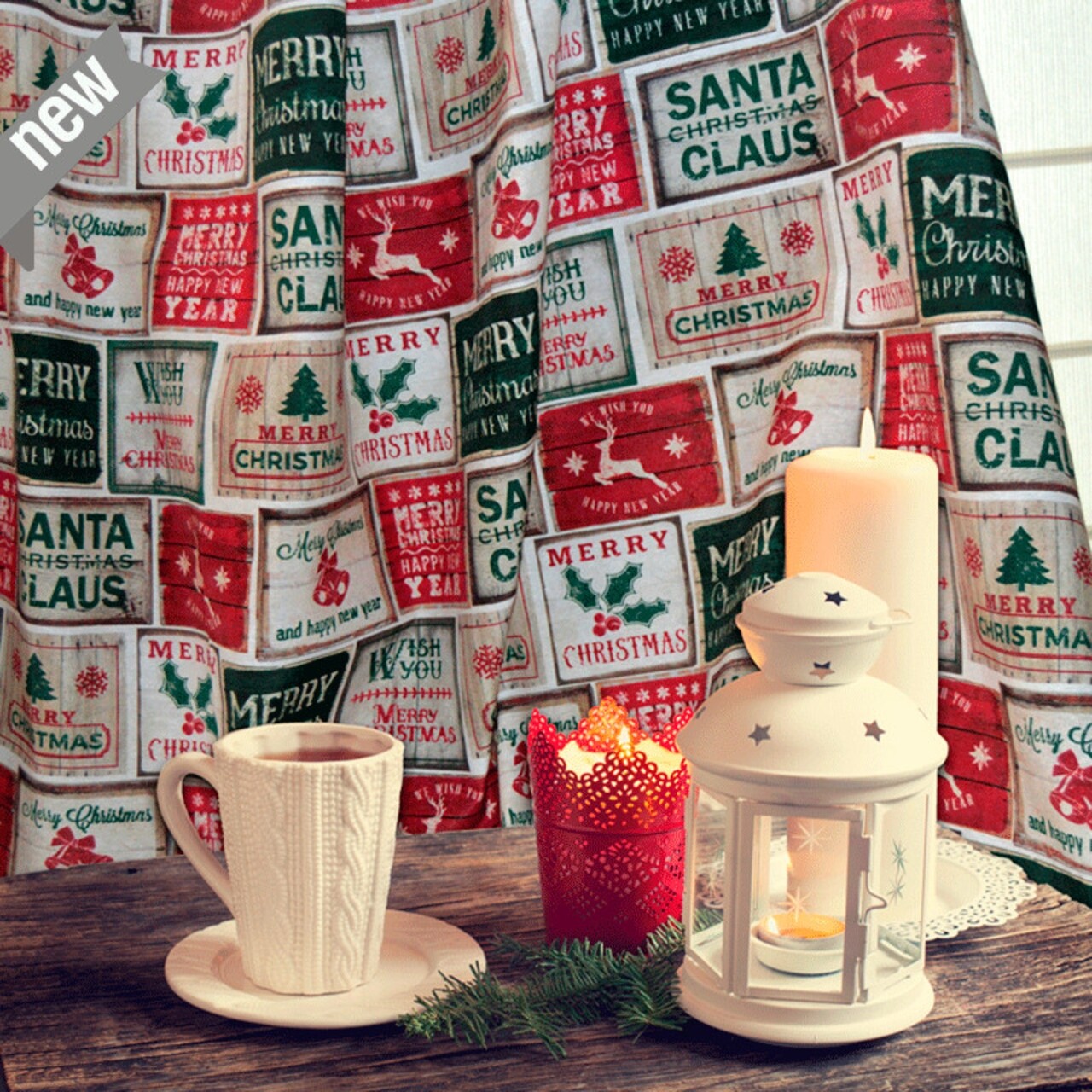 Fata de masa, Bedora Christmas Vintage, 140 x 280 cm, amestec bumbac - imagine 3